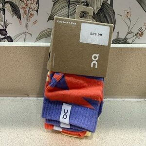 On Running Red and Blue Kids' Sock 4-Pack